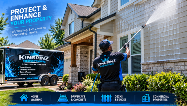 Kingpinz Pressure Washing exterior cleaning service in Oklahoma
